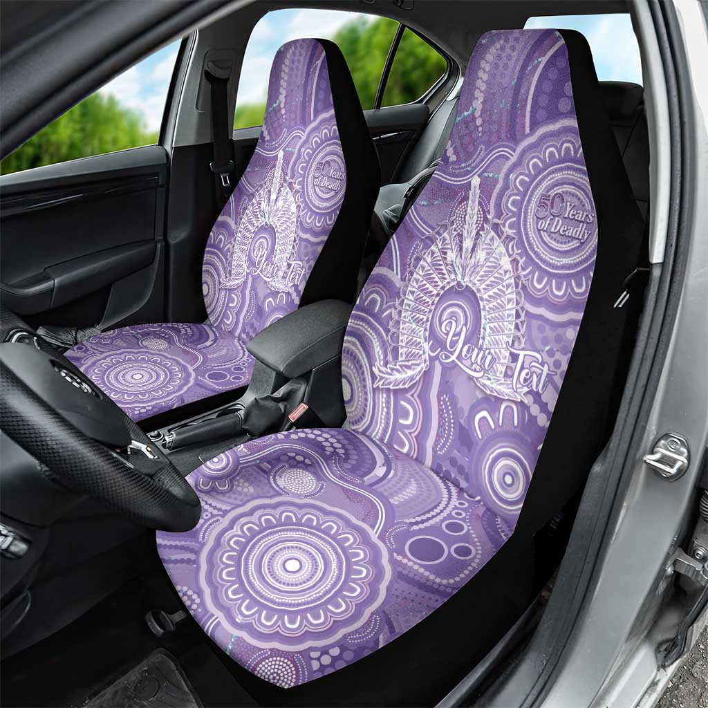 50 Years Deadly NAIDOC Week 2026 Personalised Car Seat Cover Dhari Purple Indigenous Art