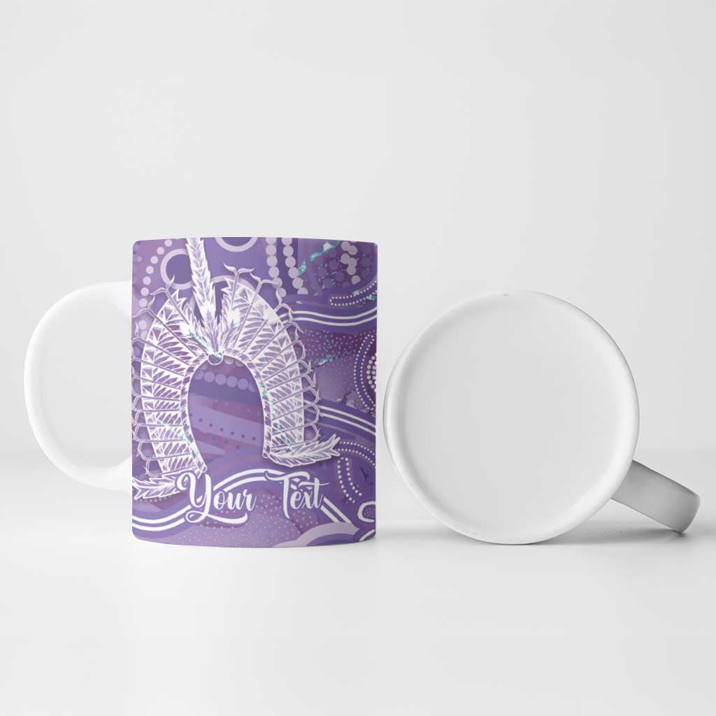 50 Years Deadly NAIDOC Week 2026 Personalised Ceramic Mug Dhari Purple Indigenous Art