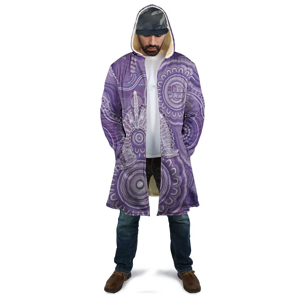 50 Years Deadly NAIDOC Week 2026 Personalised Cloak Dhari Purple Indigenous Art