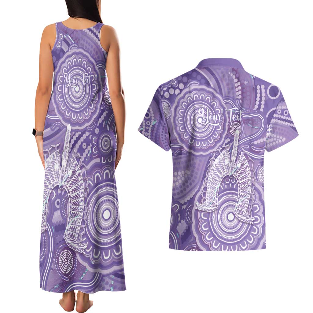 50 Years Deadly NAIDOC Week 2026 Personalised Couples Matching Tank Maxi Dress and Hawaiian Shirt Dhari Purple Indigenous Art