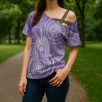 50 Years Deadly NAIDOC Week 2026 Personalised Cross Shoulder Shirt Dhari Purple Indigenous Art