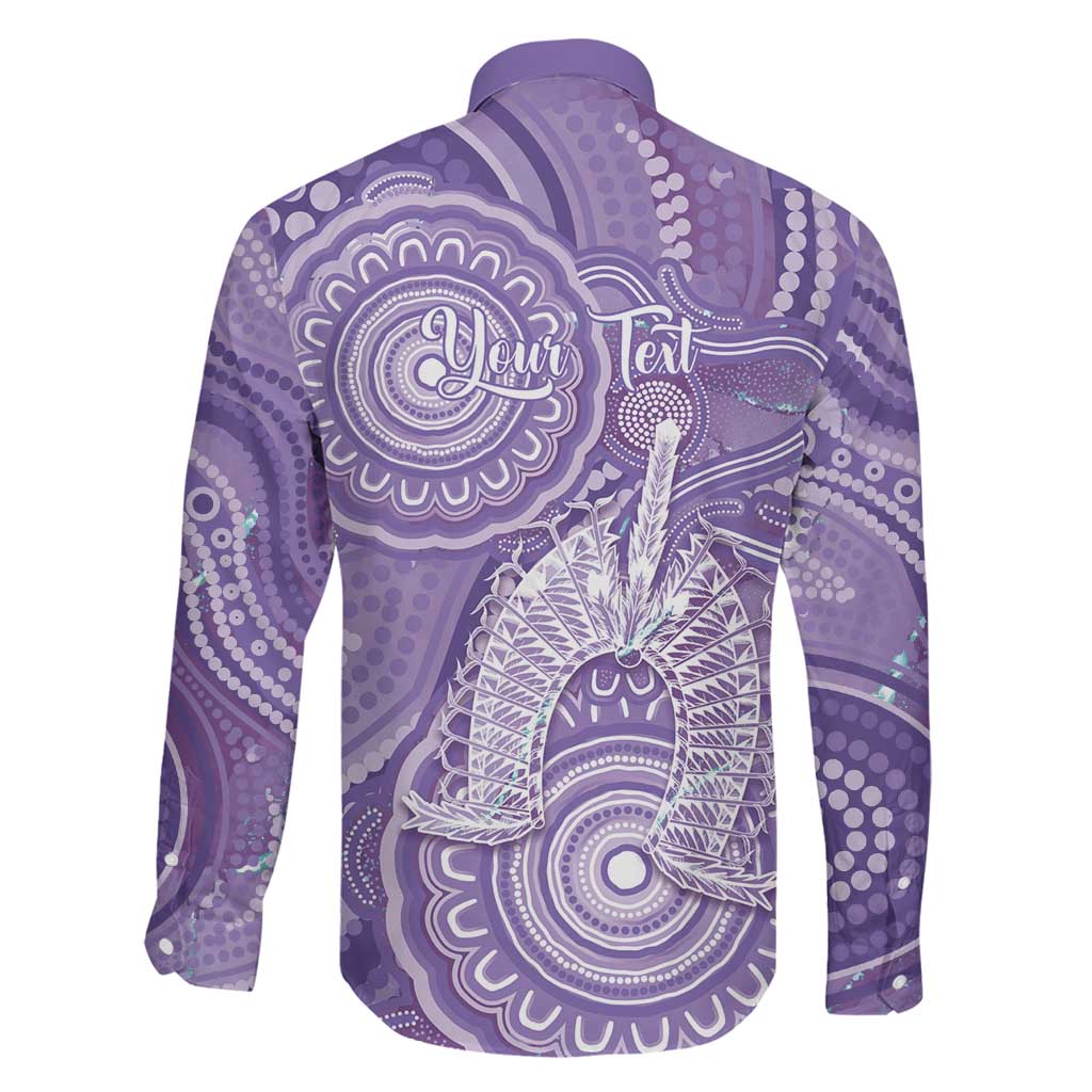 50 Years Deadly NAIDOC Week 2026 Personalised Family Matching Off Shoulder Maxi Dress and Hawaiian Shirt Dhari Purple Indigenous Art