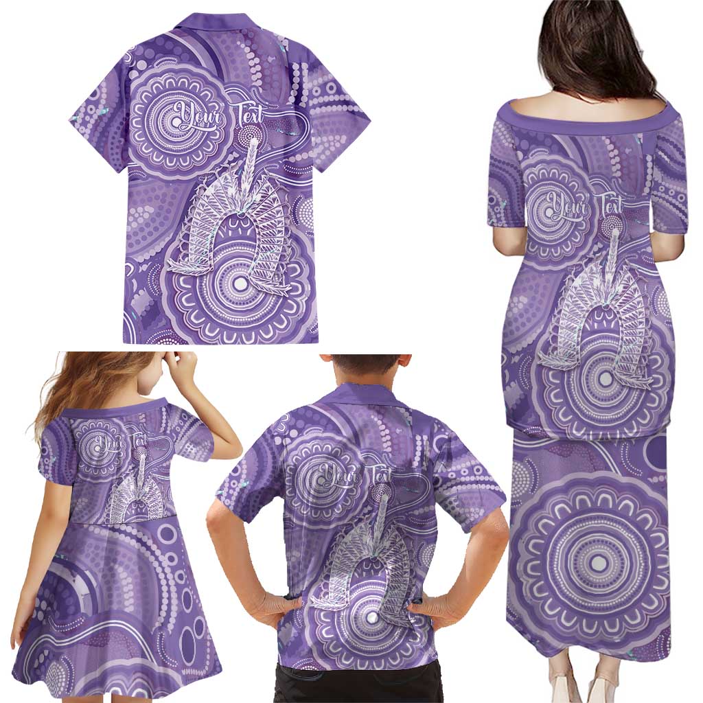 50 Years Deadly NAIDOC Week 2026 Personalised Family Matching Puletasi and Hawaiian Shirt Dhari Purple Indigenous Art