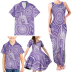 50 Years Deadly NAIDOC Week 2026 Personalised Family Matching Tank Maxi Dress and Hawaiian Shirt Dhari Purple Indigenous Art