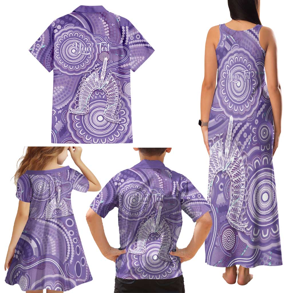 50 Years Deadly NAIDOC Week 2026 Personalised Family Matching Tank Maxi Dress and Hawaiian Shirt Dhari Purple Indigenous Art