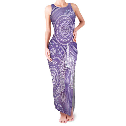 50 Years Deadly NAIDOC Week 2026 Personalised Family Matching Tank Maxi Dress and Hawaiian Shirt Dhari Purple Indigenous Art
