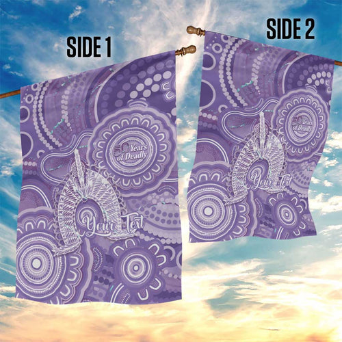 50 Years Deadly NAIDOC Week 2026 Personalised Garden Flag Dhari Purple Indigenous Art