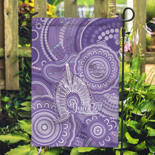 50 Years Deadly NAIDOC Week 2026 Personalised Garden Flag Dhari Purple Indigenous Art