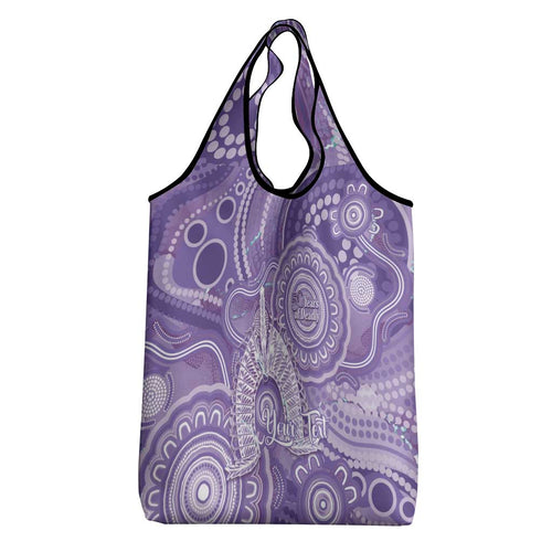 50 Years Deadly NAIDOC Week 2026 Personalised Grocery Bag Dhari Purple Indigenous Art