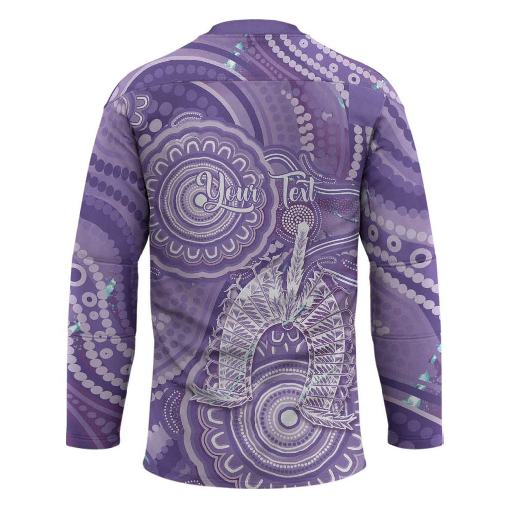 50 Years Deadly NAIDOC Week 2026 Personalised Hockey Jersey Dhari Purple Indigenous Art