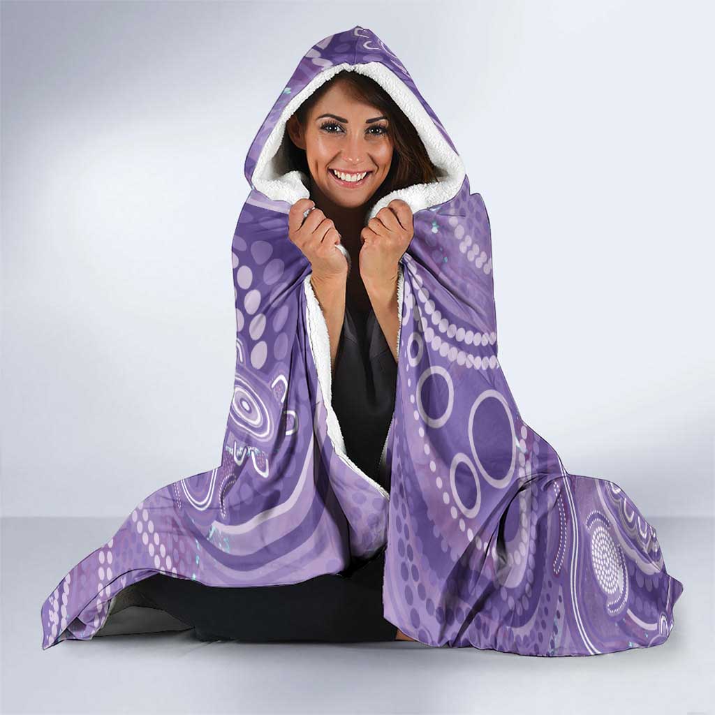 50 Years Deadly NAIDOC Week 2026 Personalised Hooded Blanket Dhari Purple Indigenous Art