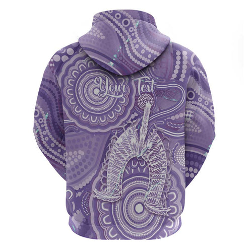 50 Years Deadly NAIDOC Week 2026 Personalised Hoodie Dhari Purple Indigenous Art