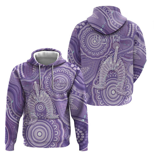 50 Years Deadly NAIDOC Week 2026 Personalised Hoodie Dhari Purple Indigenous Art