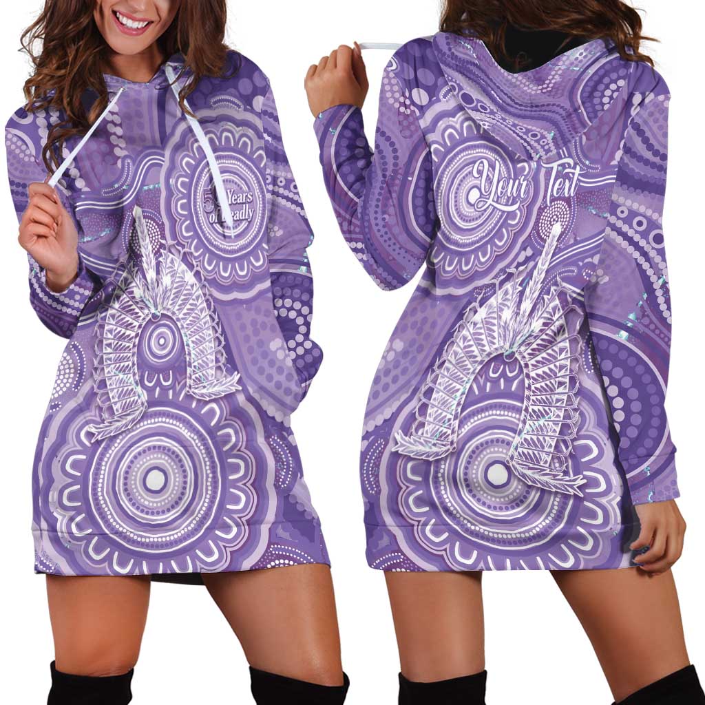 50 Years Deadly NAIDOC Week 2026 Personalised Hoodie Dress Dhari Purple Indigenous Art