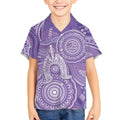 50 Years Deadly NAIDOC Week 2026 Personalised Kid Hawaiian Shirt Dhari Purple Indigenous Art