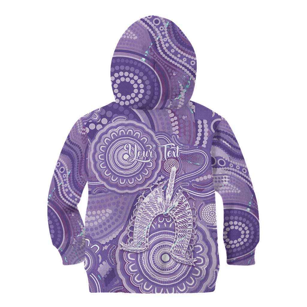 50 Years Deadly NAIDOC Week 2026 Personalised Kid Hoodie Dhari Purple Indigenous Art