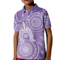 50 Years Deadly NAIDOC Week 2026 Personalised Kid Polo Shirt Dhari Purple Indigenous Art
