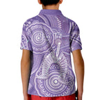 50 Years Deadly NAIDOC Week 2026 Personalised Kid Polo Shirt Dhari Purple Indigenous Art