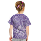 50 Years Deadly NAIDOC Week 2026 Personalised Kid T Shirt Dhari Purple Indigenous Art