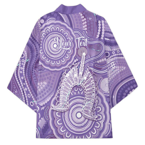 50 Years Deadly NAIDOC Week 2026 Personalised Kimono Dhari Purple Indigenous Art