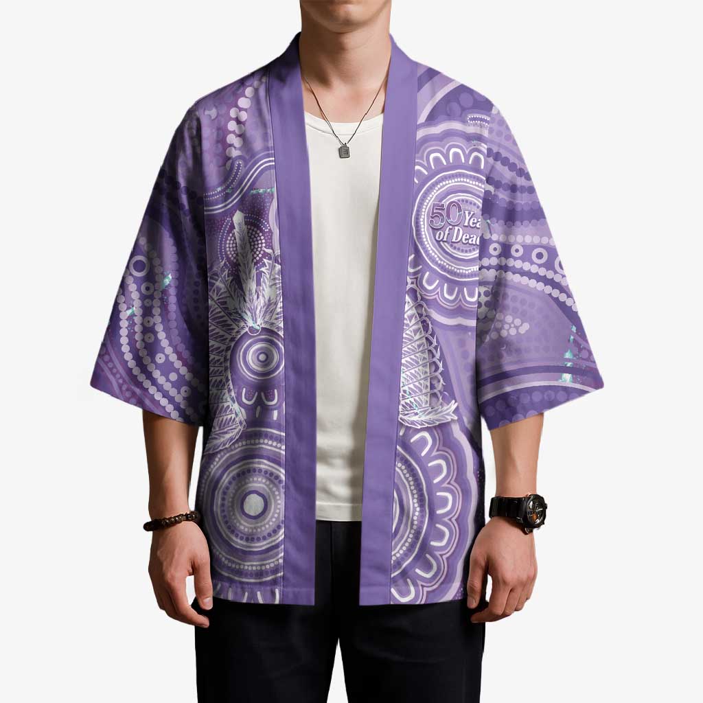 50 Years Deadly NAIDOC Week 2026 Personalised Kimono Dhari Purple Indigenous Art