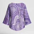 50 Years Deadly NAIDOC Week 2026 Personalised Kimono Sleeve Blouse Dhari Purple Indigenous Art