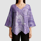 50 Years Deadly NAIDOC Week 2026 Personalised Kimono Sleeve Blouse Dhari Purple Indigenous Art