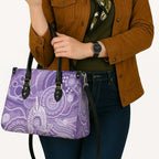 50 Years Deadly NAIDOC Week 2026 Personalised Leather Bag Dhari Purple Indigenous Art