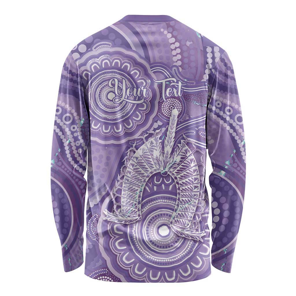 50 Years Deadly NAIDOC Week 2026 Personalised Long Sleeve Shirt Dhari Purple Indigenous Art