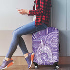 50 Years Deadly NAIDOC Week 2026 Personalised Luggage Cover Dhari Purple Indigenous Art