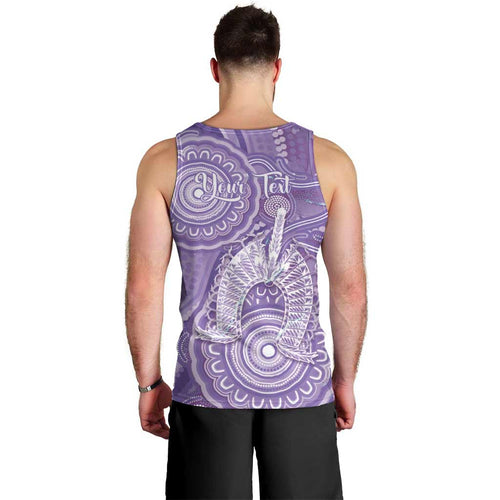 50 Years Deadly NAIDOC Week 2026 Personalised Men Tank Top Dhari Purple Indigenous Art