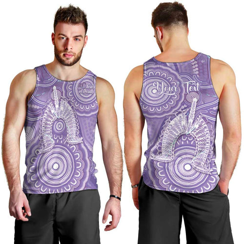 50 Years Deadly NAIDOC Week 2026 Personalised Men Tank Top Dhari Purple Indigenous Art