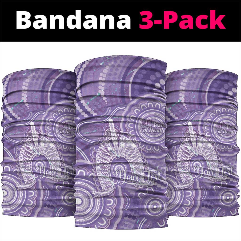 50 Years Deadly NAIDOC Week 2026 Personalised Neck Gaiter Dhari Purple Indigenous Art