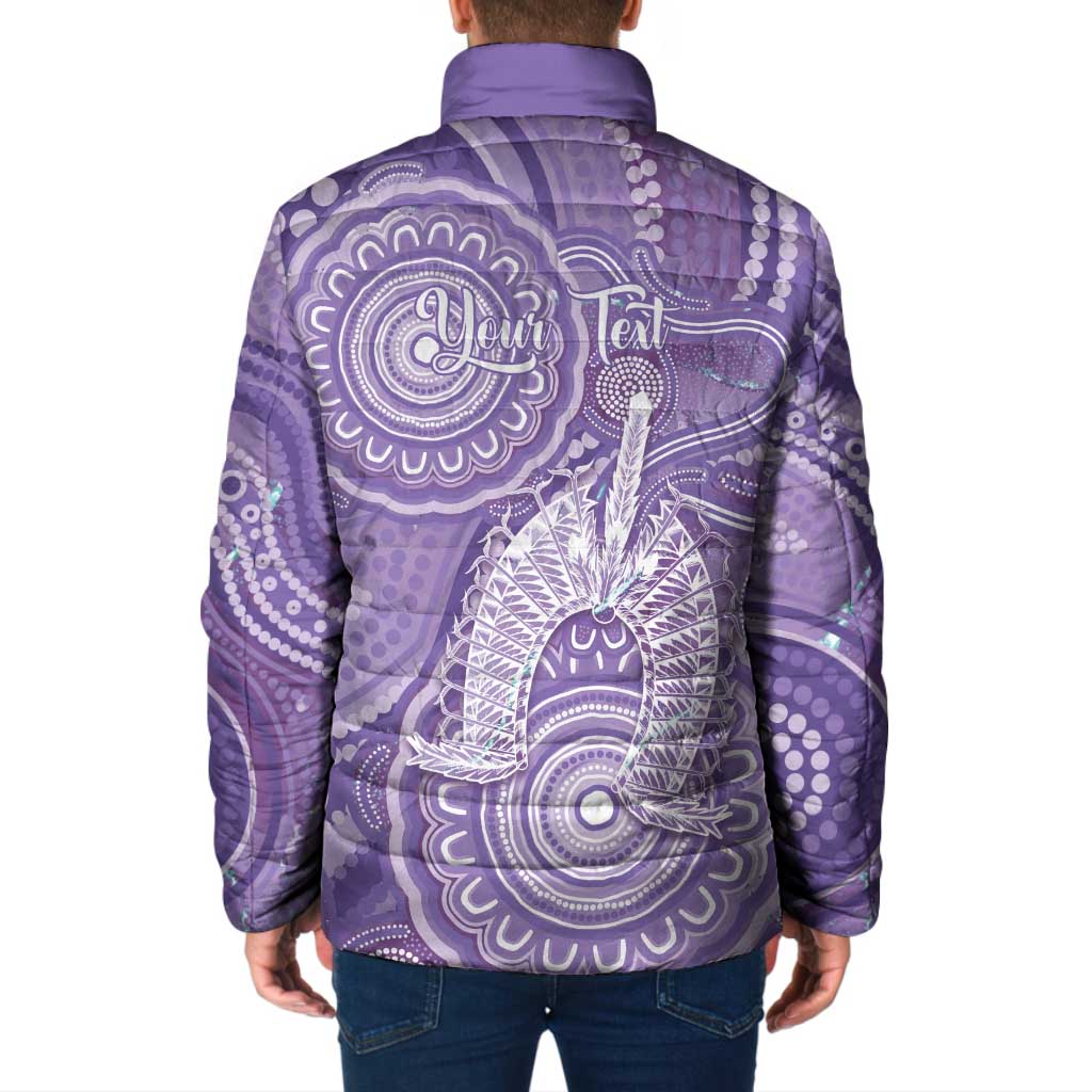 50 Years Deadly NAIDOC Week 2026 Personalised Padded Jacket Dhari Purple Indigenous Art