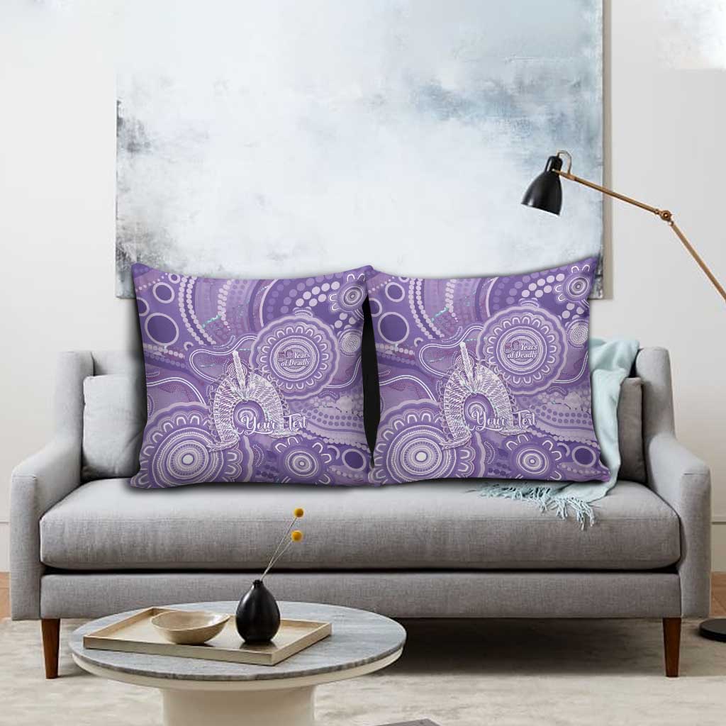 50 Years Deadly NAIDOC Week 2026 Personalised Pillow Cover Dhari Purple Indigenous Art