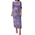 50 Years Deadly NAIDOC Week 2026 Personalised Puletasi Dhari Purple Indigenous Art