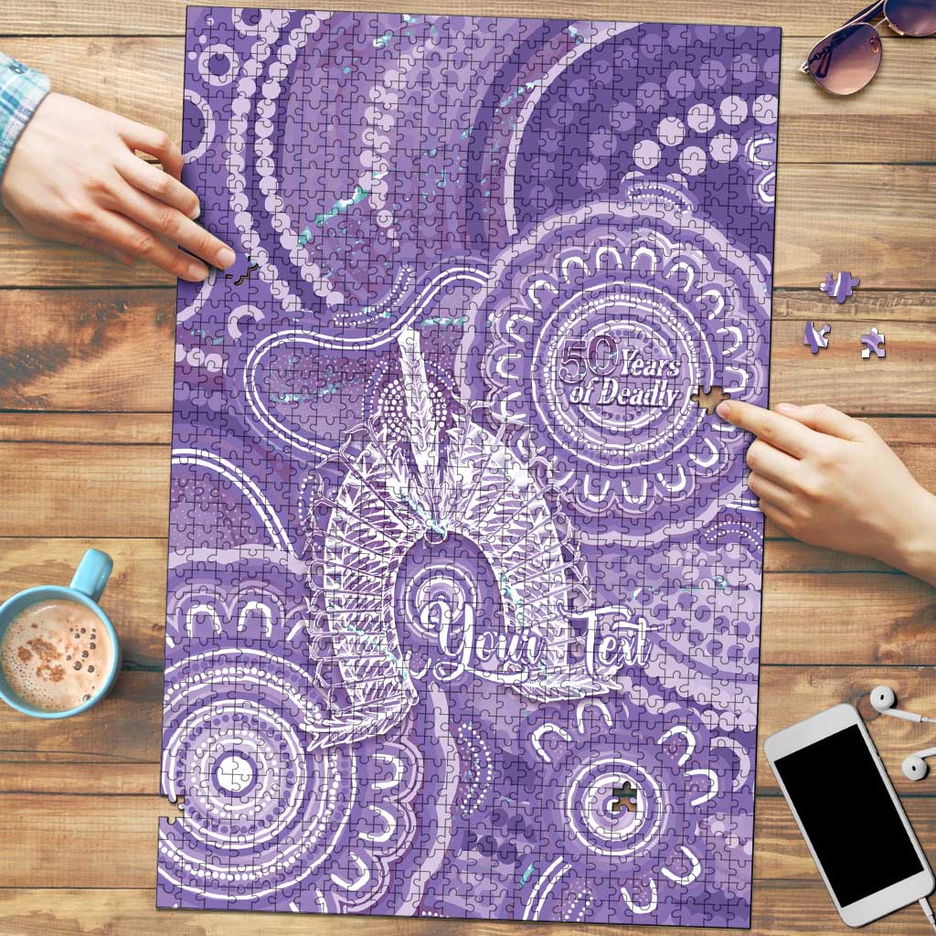 50 Years Deadly NAIDOC Week 2026 Personalised Puzzle Dhari Purple Indigenous Art