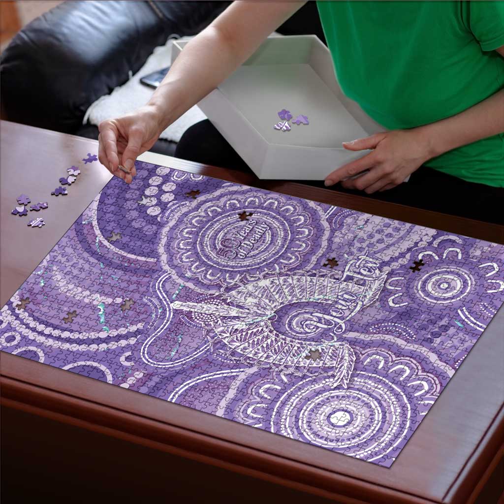 50 Years Deadly NAIDOC Week 2026 Personalised Puzzle Dhari Purple Indigenous Art