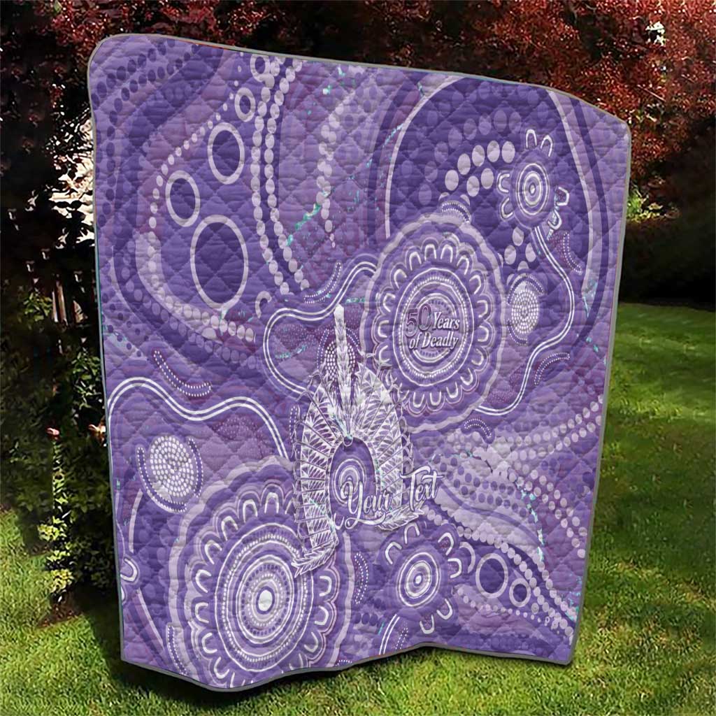 50 Years Deadly NAIDOC Week 2026 Personalised Quilt Dhari Purple Indigenous Art