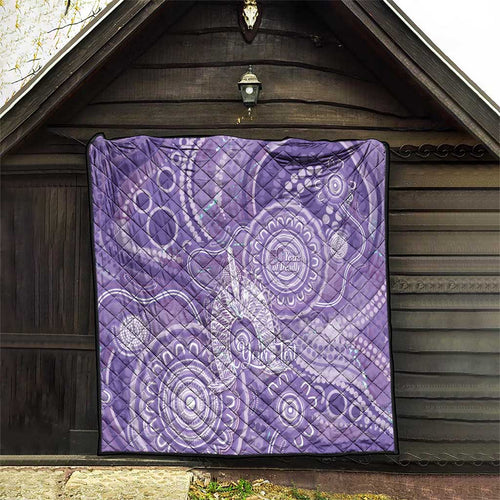 50 Years Deadly NAIDOC Week 2026 Personalised Quilt Dhari Purple Indigenous Art