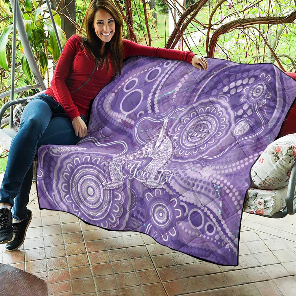 50 Years Deadly NAIDOC Week 2026 Personalised Quilt Dhari Purple Indigenous Art