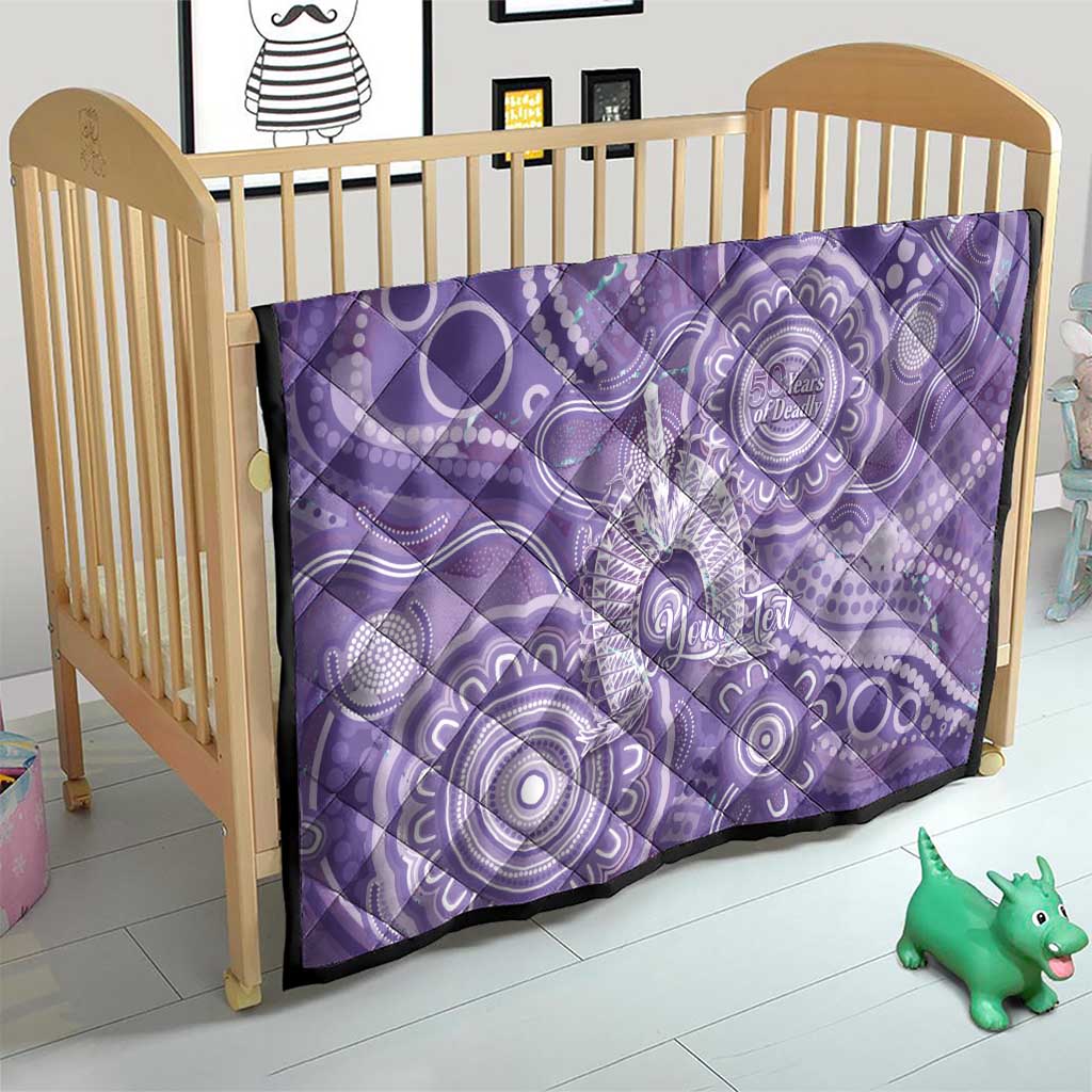 50 Years Deadly NAIDOC Week 2026 Personalised Quilt Dhari Purple Indigenous Art