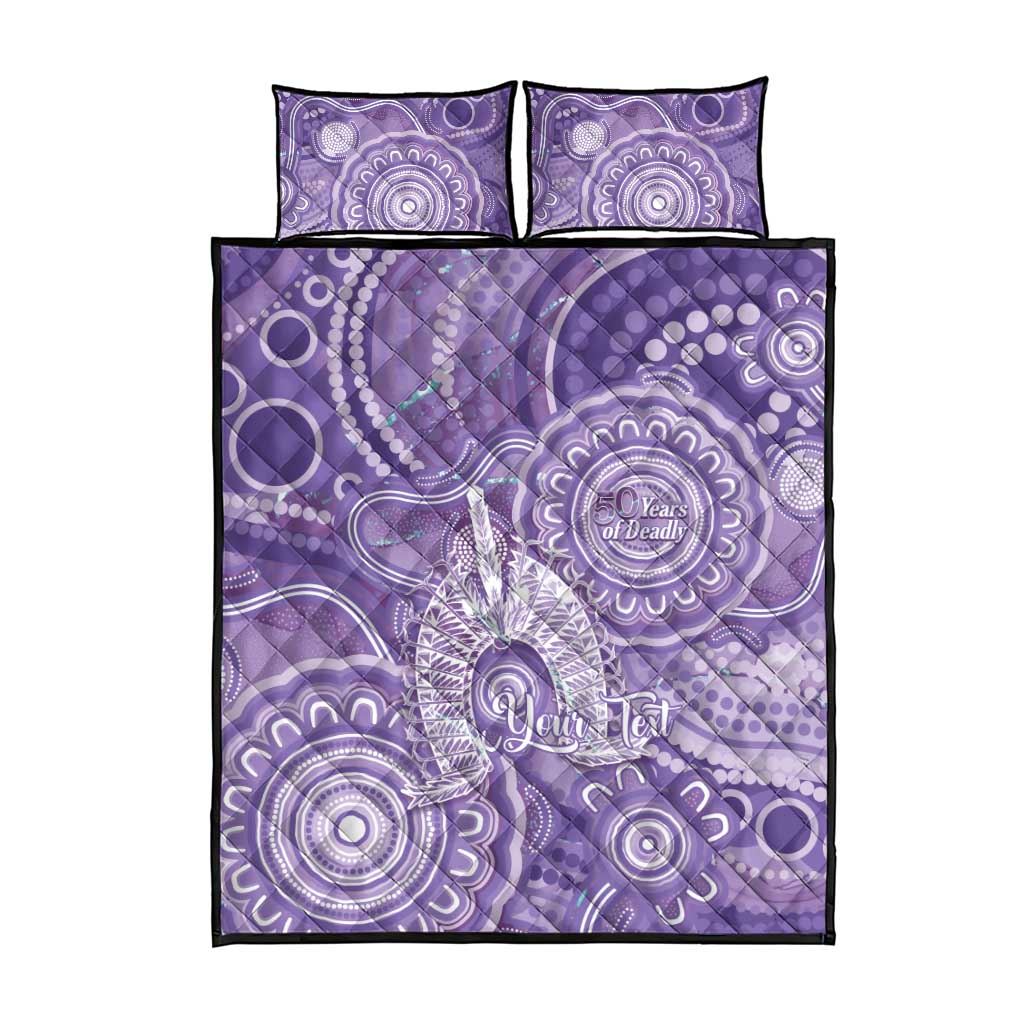50 Years Deadly NAIDOC Week 2026 Personalised Quilt Bed Set Dhari Purple Indigenous Art