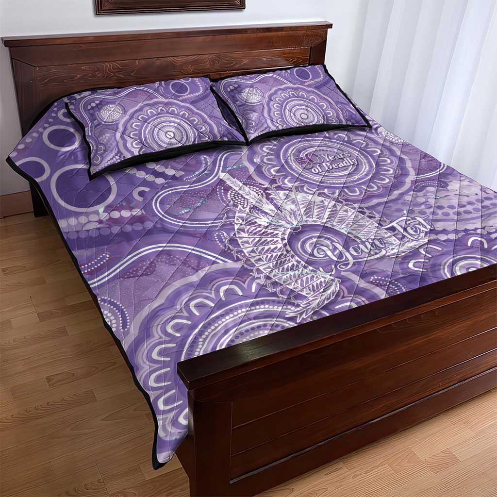 50 Years Deadly NAIDOC Week 2026 Personalised Quilt Bed Set Dhari Purple Indigenous Art