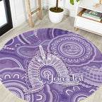 50 Years Deadly NAIDOC Week 2026 Personalised Round Carpet Dhari Purple Indigenous Art