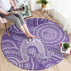 50 Years Deadly NAIDOC Week 2026 Personalised Round Carpet Dhari Purple Indigenous Art