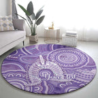 50 Years Deadly NAIDOC Week 2026 Personalised Round Carpet Dhari Purple Indigenous Art