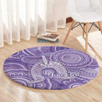 50 Years Deadly NAIDOC Week 2026 Personalised Round Carpet Dhari Purple Indigenous Art