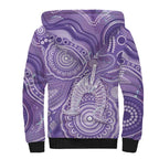 50 Years Deadly NAIDOC Week 2026 Personalised Sherpa Hoodie Dhari Purple Indigenous Art