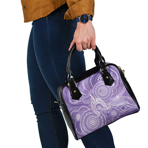 50 Years Deadly NAIDOC Week 2026 Personalised Shoulder Handbag Dhari Purple Indigenous Art